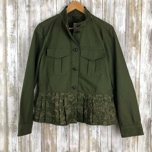 GAP Floral Jacket Gold and Green Light Utility size Small New Without Tag